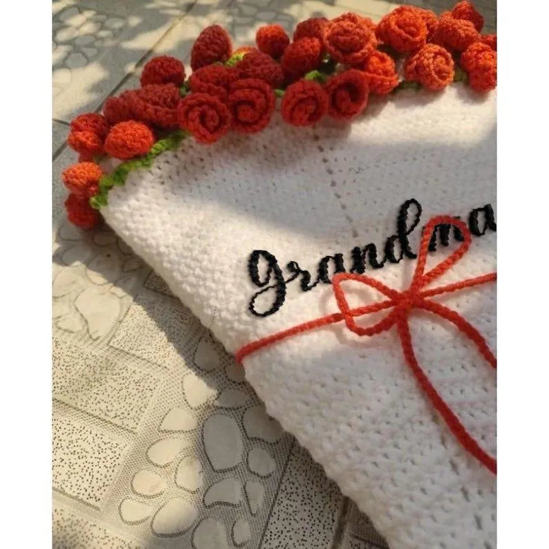 Hand-woven Floral Blanket DIY Kit & Ready-Made Gift for Mother's Day Valentine's Day