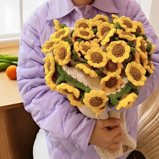 Hand-Knitted Rose Blanket DIY Kit & Ready-Made Gift for Mother's Day Valentine's Day